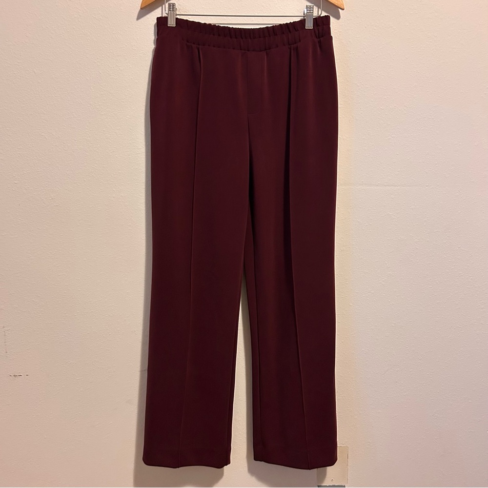 A New Day Medium Women’s Burgundy Relax Lounge Pull On Wide Leg Pants